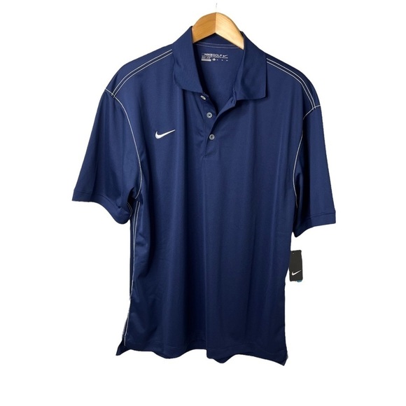 Nike Other - Nike Dri-FIT Golf Sport Swoosh Pique Polo Size XL Blue Short Sleeve Athltetic